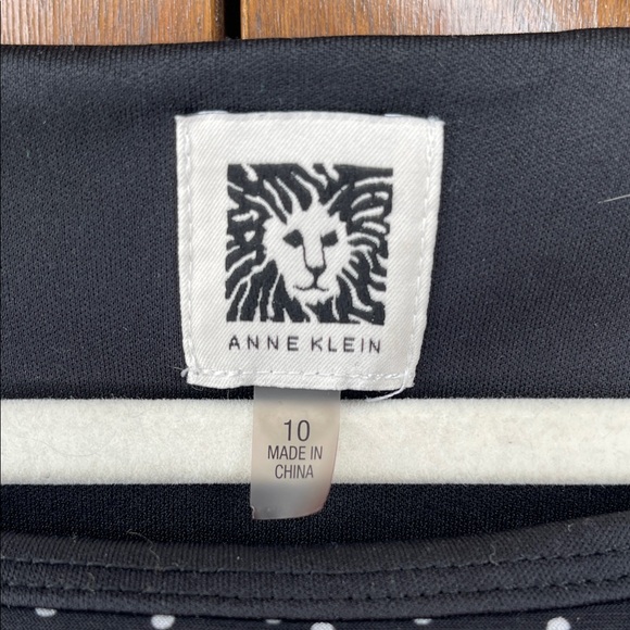 Anne Klein Size 10 Black and White Long Sleeve Dress - Picture 2 of 4